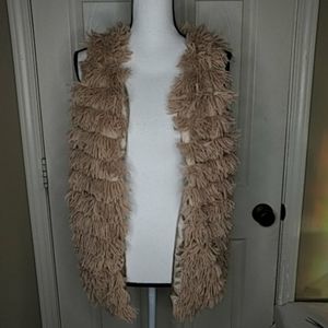 Rhapsody Beige Retro Long Vest Size Large
